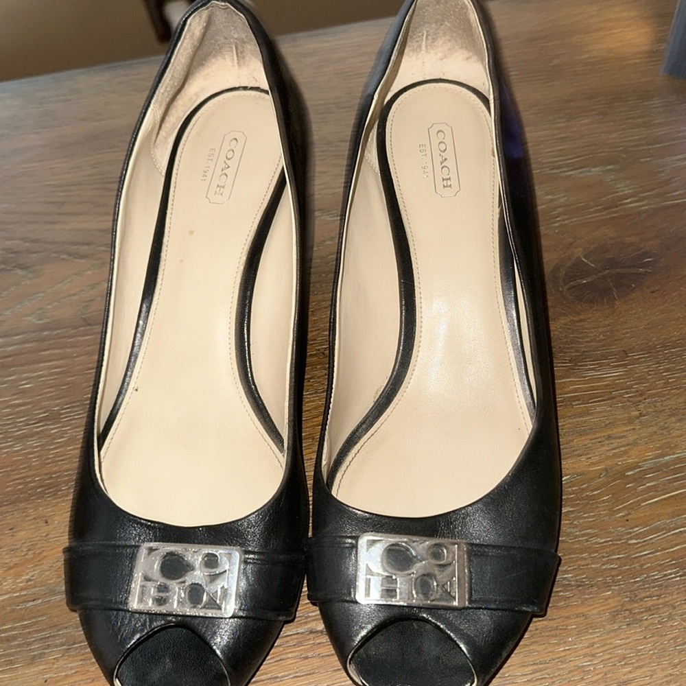 Womans wedge peep toe coach shoes